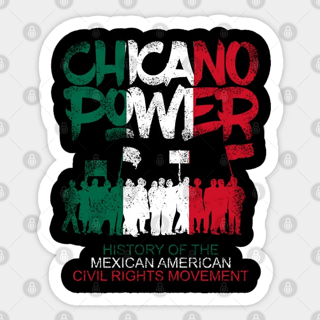 Chicano Mexico American Movement History Mexican Vintage Style Sticker by Tesign2020